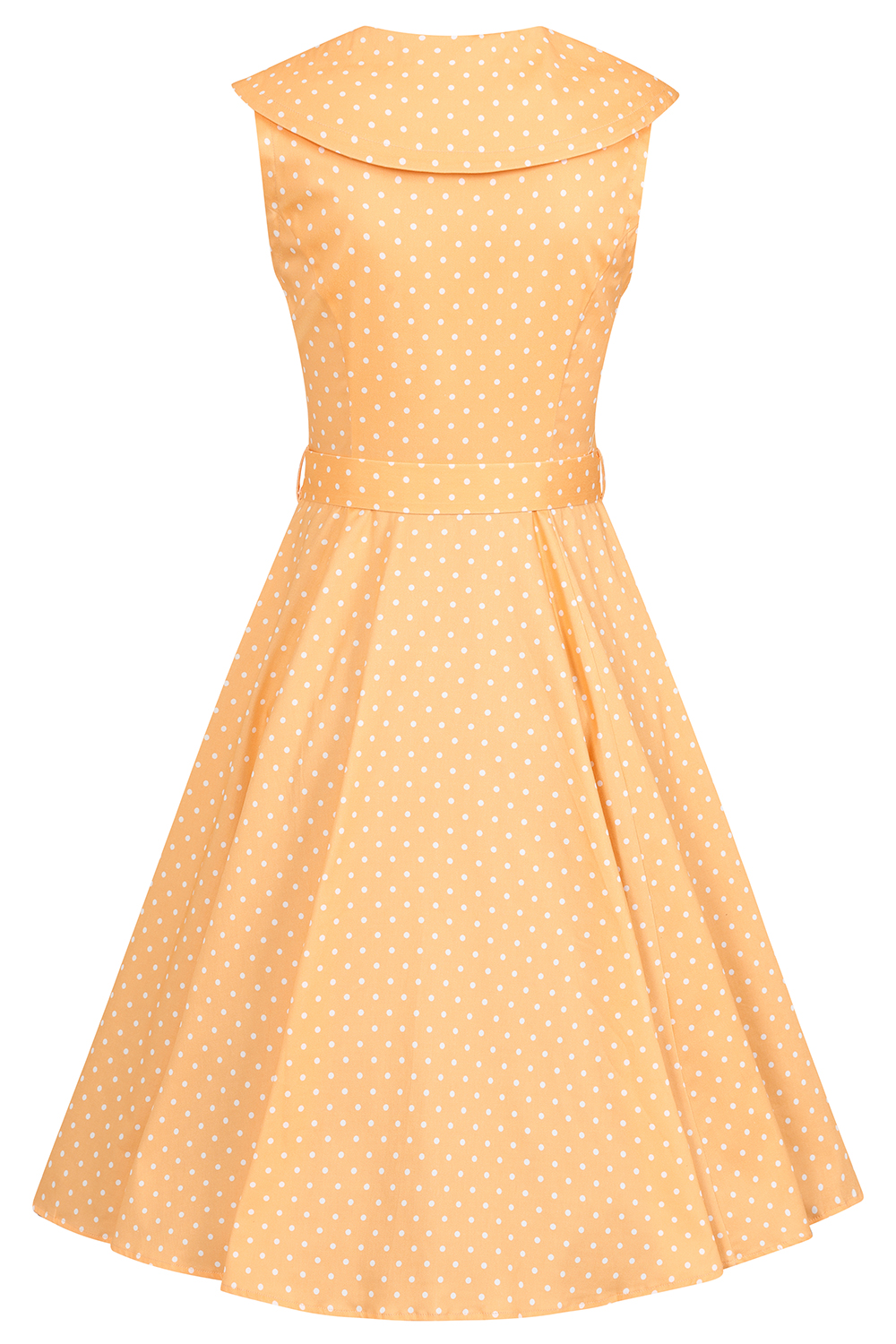 Hannah Polka Dot Swing Dress in light orange